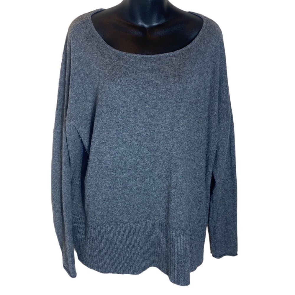 Diane von furstenberg 100% cashmere grey sweater large quiet luxury